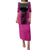 New Zealand Fern Rugby Custom Family Matching Puletasi and Hawaiian Shirt Pink Maori Pattern