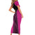 New Zealand Fern Rugby Custom Family Matching Short Sleeve Bodycon Dress and Hawaiian Shirt Pink Maori Pattern