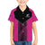 New Zealand Fern Rugby Custom Family Matching Short Sleeve Bodycon Dress and Hawaiian Shirt Pink Maori Pattern