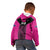 New Zealand Fern Rugby Custom Kid Hoodie Pink Maori Pattern