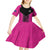 New Zealand Fern Rugby Custom Kid Short Sleeve Dress Pink Maori Pattern