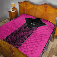 New Zealand Fern Rugby Quilt Pink Maori Pattern