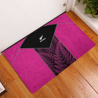 New Zealand Fern Rugby Rubber Doormat Pink Maori Pattern