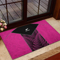 New Zealand Fern Rugby Rubber Doormat Pink Maori Pattern