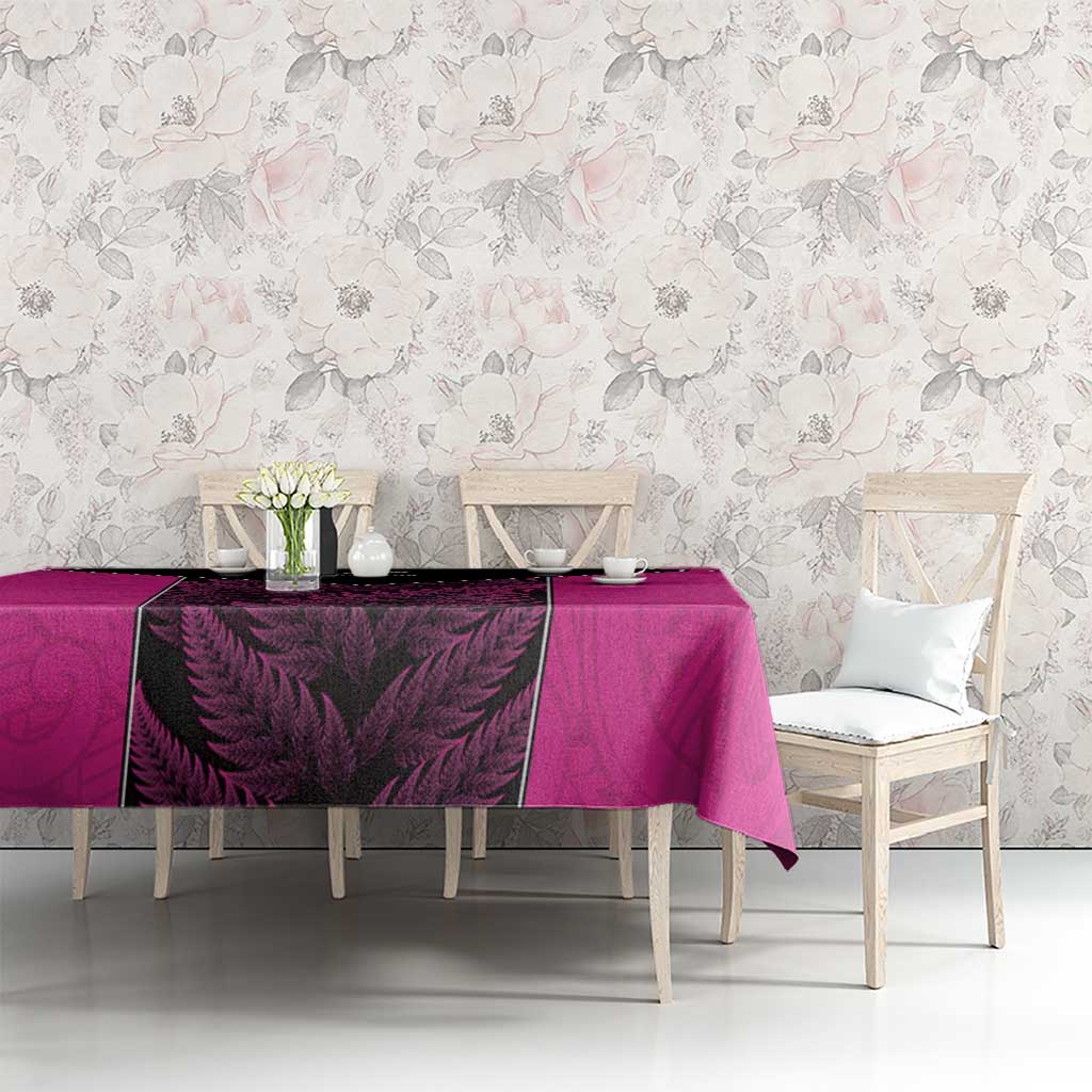 New Zealand Fern Rugby Tablecloth Pink Maori Pattern