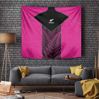 New Zealand Fern Rugby Tapestry Pink Maori Pattern