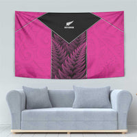 New Zealand Fern Rugby Tapestry Pink Maori Pattern