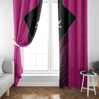 New Zealand Fern Rugby Window Curtain Pink Maori Pattern