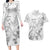 Personalised Brain Cancer Awareness Couples Matching Long Sleeve Bodycon Dress and Hawaiian Shirt Ribbon Polynesian Pattern