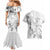 Personalised Brain Cancer Awareness Couples Matching Mermaid Dress and Hawaiian Shirt Ribbon Polynesian Pattern