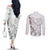 Personalised Brain Cancer Awareness Couples Matching Off The Shoulder Long Sleeve Dress and Long Sleeve Button Shirt Ribbon Polynesian Pattern