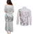 Personalised Brain Cancer Awareness Couples Matching Puletasi and Long Sleeve Button Shirt Ribbon Polynesian Pattern