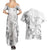 Personalised Brain Cancer Awareness Couples Matching Summer Maxi Dress and Hawaiian Shirt Ribbon Polynesian Pattern