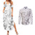 Personalised Brain Cancer Awareness Couples Matching Summer Maxi Dress and Long Sleeve Button Shirt Ribbon Polynesian Pattern