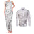 Personalised Brain Cancer Awareness Couples Matching Tank Maxi Dress and Long Sleeve Button Shirt Ribbon Polynesian Pattern