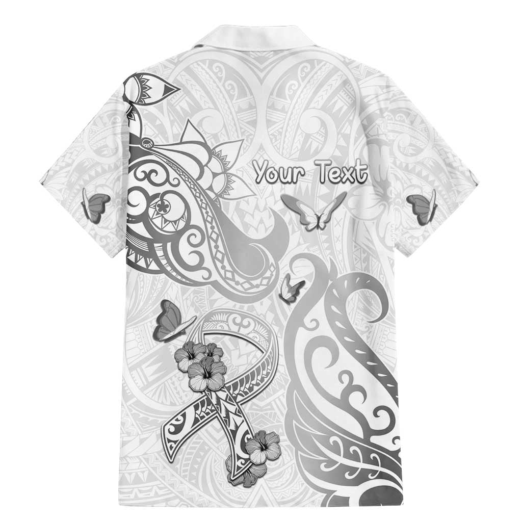 Personalised Brain Cancer Awareness Family Matching Mermaid Dress and Hawaiian Shirt Ribbon Polynesian Pattern
