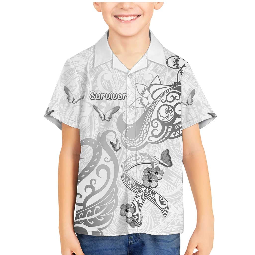 Personalised Brain Cancer Awareness Family Matching Mermaid Dress and Hawaiian Shirt Ribbon Polynesian Pattern
