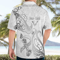 Personalised Brain Cancer Awareness Hawaiian Shirt Ribbon Polynesian Pattern