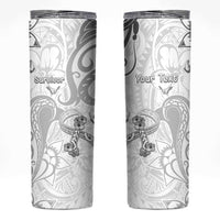 Personalised Brain Cancer Awareness Skinny Tumbler Ribbon Polynesian Pattern