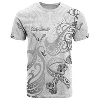 Personalised Brain Cancer Awareness T Shirt Ribbon Polynesian Pattern