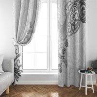 Brain Cancer Awareness Window Curtain Ribbon Polynesian Pattern