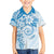 Polynesian Pattern With Plumeria Flowers Family Matching Tank Maxi Dress and Hawaiian Shirt Blue