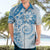 Polynesian Pattern With Plumeria Flowers Hawaiian Shirt Blue