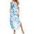 Polynesian Pattern With Plumeria Flowers Summer Maxi Dress Blue