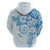 Polynesian Pattern With Plumeria Flowers Zip Hoodie Blue