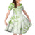 Polynesian Pattern With Plumeria Flowers Family Matching Tank Maxi Dress and Hawaiian Shirt Lime Green