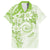 Polynesian Pattern With Plumeria Flowers Family Matching Tank Maxi Dress and Hawaiian Shirt Lime Green