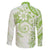 Polynesian Pattern With Plumeria Flowers Family Matching Tank Maxi Dress and Hawaiian Shirt Lime Green