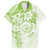 Polynesian Pattern With Plumeria Flowers Hawaiian Shirt Lime Green