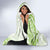 Polynesian Pattern With Plumeria Flowers Hooded Blanket Lime Green