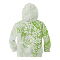 Polynesian Pattern With Plumeria Flowers Kid Hoodie Lime Green
