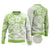 Polynesian Pattern With Plumeria Flowers Ugly Christmas Sweater Lime Green