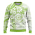 Polynesian Pattern With Plumeria Flowers Ugly Christmas Sweater Lime Green