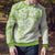 Polynesian Pattern With Plumeria Flowers Ugly Christmas Sweater Lime Green