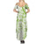 Polynesian Pattern With Plumeria Flowers Summer Maxi Dress Lime Green