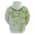Polynesian Pattern With Plumeria Flowers Zip Hoodie Lime Green