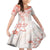 Polynesian Pattern With Plumeria Flowers Family Matching Mermaid Dress and Hawaiian Shirt Orange Peach