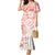 Polynesian Pattern With Plumeria Flowers Family Matching Mermaid Dress and Hawaiian Shirt Orange Peach