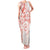 Polynesian Pattern With Plumeria Flowers Family Matching Tank Maxi Dress and Hawaiian Shirt Orange Peach