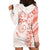 Polynesian Pattern With Plumeria Flowers Hoodie Dress Orange Peach