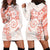 Polynesian Pattern With Plumeria Flowers Hoodie Dress Orange Peach