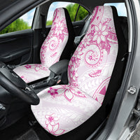 Polynesian Pattern With Plumeria Flowers Car Seat Cover Pink