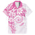 Polynesian Pattern With Plumeria Flowers Hawaiian Shirt Pink