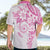 Polynesian Pattern With Plumeria Flowers Hawaiian Shirt Pink