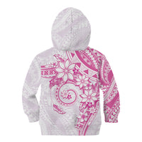 Polynesian Pattern With Plumeria Flowers Kid Hoodie Pink