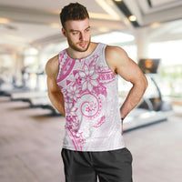 Polynesian Pattern With Plumeria Flowers Men Tank Top Pink LT05 Pink - Polynesian Pride